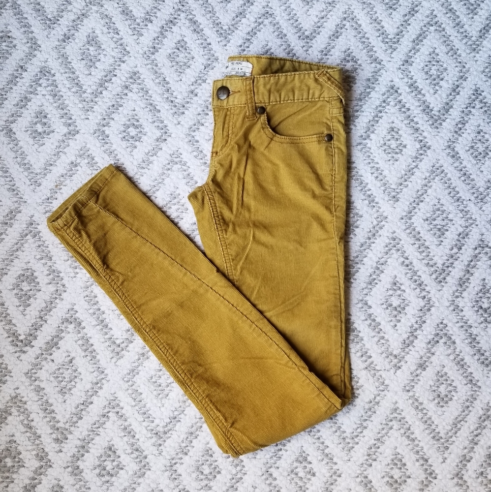 Free People Corduroy Skinny Low Rise Pants